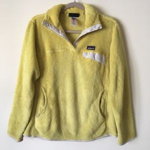 Patagonia Retool Fleece 1/4 Snap Pullover Sweater Yellow Women’s Large
